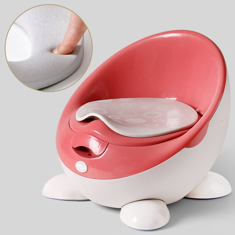 Children's toilet toilet cute baby urinal potty boy and girl child infant 1-6 years old baby large toilet for free potty brush: Pink PU