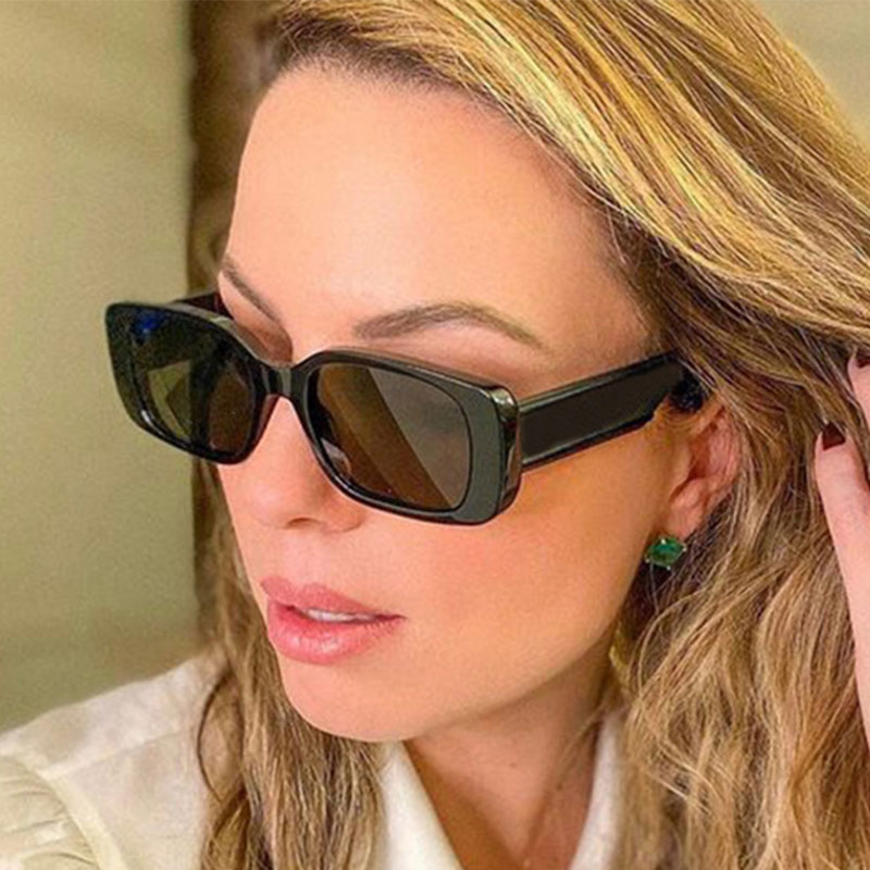 Occhiali da suola quadrati da donna neri progettista di marca di lusso Occhiali da suola con montatura grande Occhiali da suola rettangolari Vintage ▾ femminili retrò