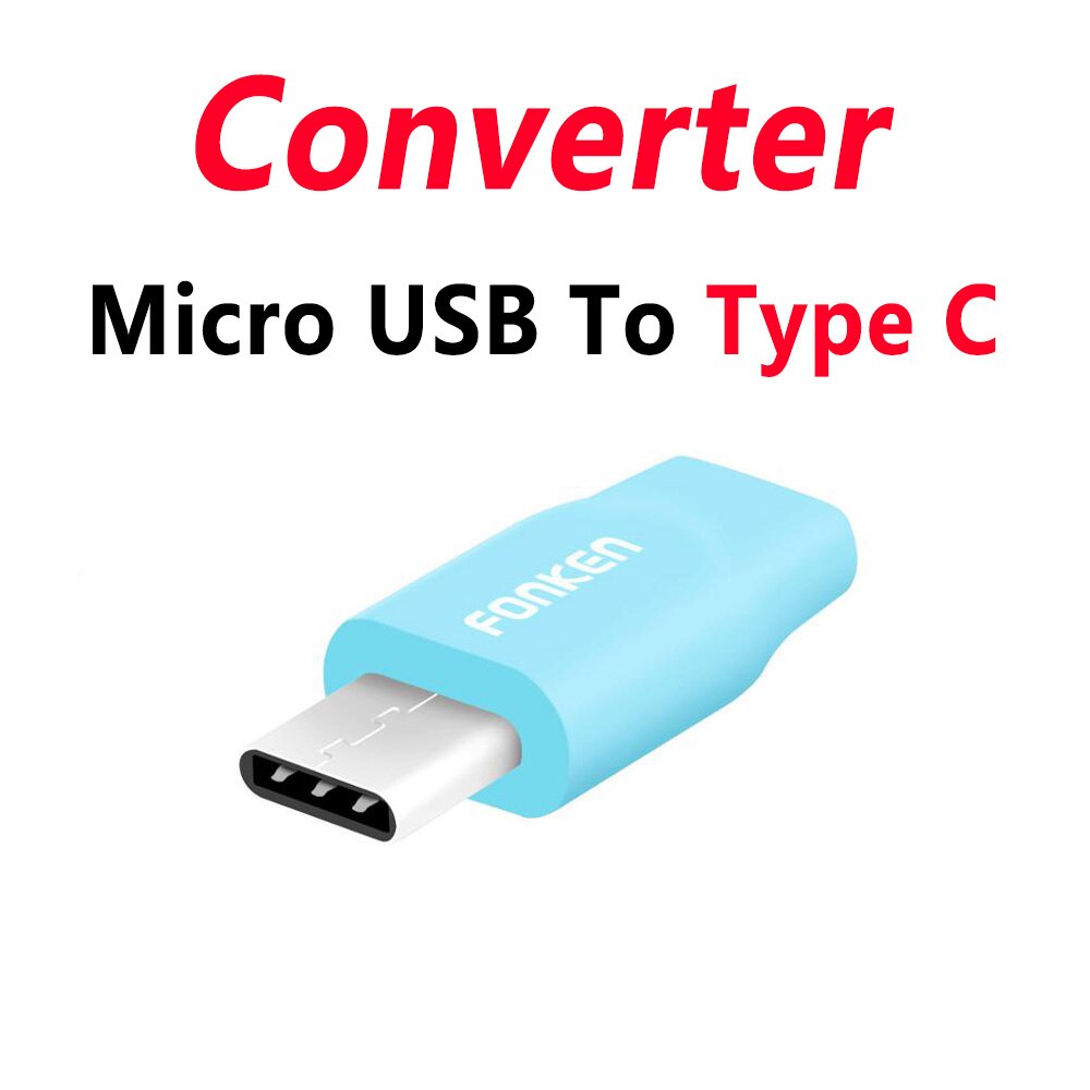 Micro Usb Kabel 10 Cm Pocket Telefoon Kabels Reizen Spare Power Bank Snel Opladen Cord 2.4A Sleutelhanger Noodle Android Data draad: Blue Type C Plug