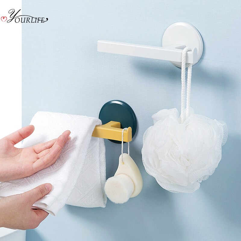 Oyourlife Wandmontage Handdoekhouder Plastic Handdoekenrek Badkamer Keuken Handdoek Opknoping Hanger Keuken Badkamer Organisator Plank