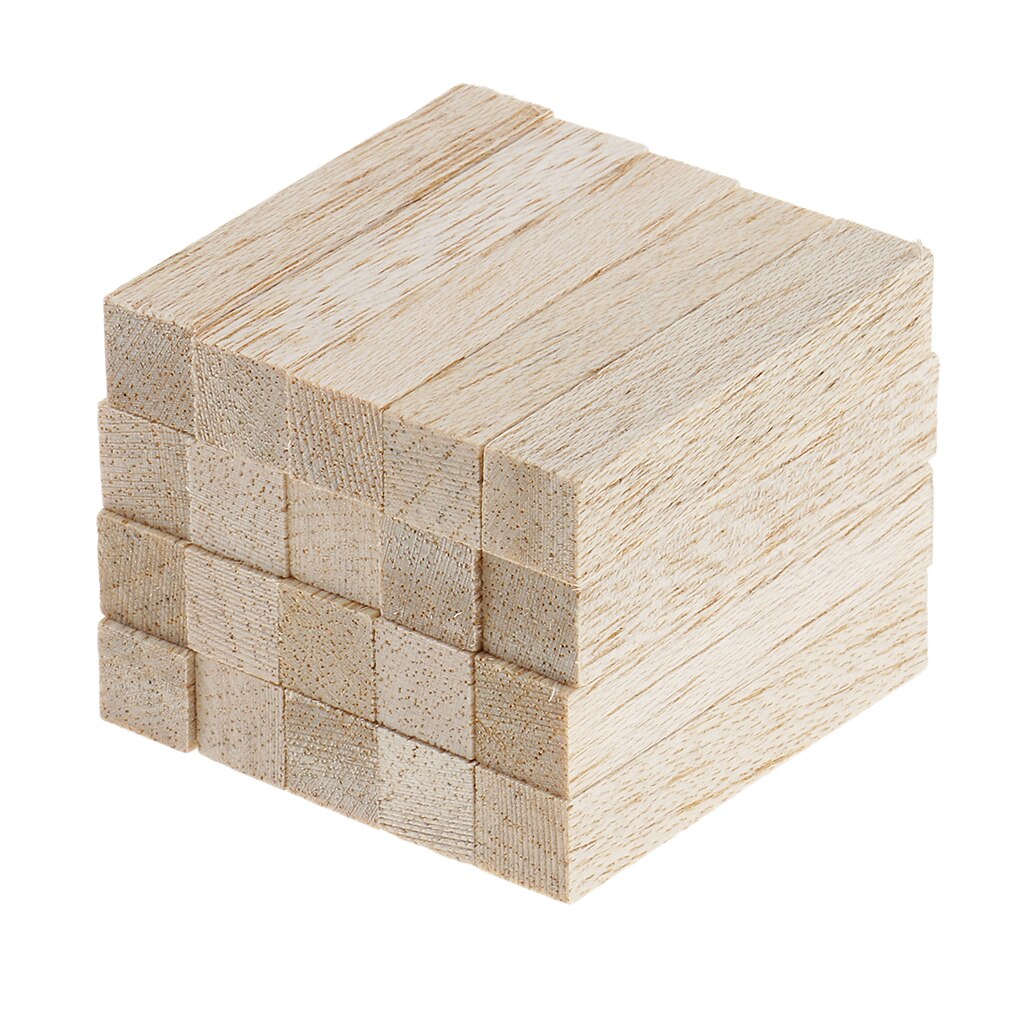 4 Sizes Natural Square Wood Stick Wooden Dowel For Model Making Hobbies Craft: 50mm 20 Pieces