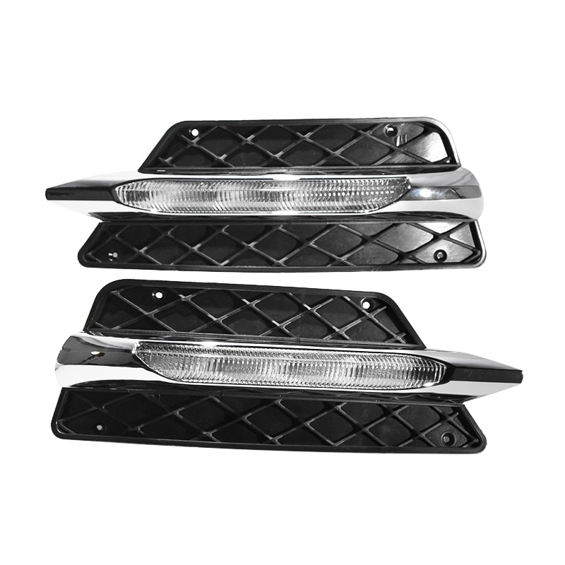 R/L Front Bumper Grill Molding LED Fog Light Daytime Running Light Fog Lamp For Mercedes For Benz W204 C-Class -14 DRL