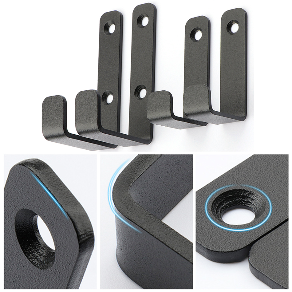 Ganchos de acero inoxidable para colgar ropa, perchero montado en la pared, resistente, acabado negro mate, 4 piezas