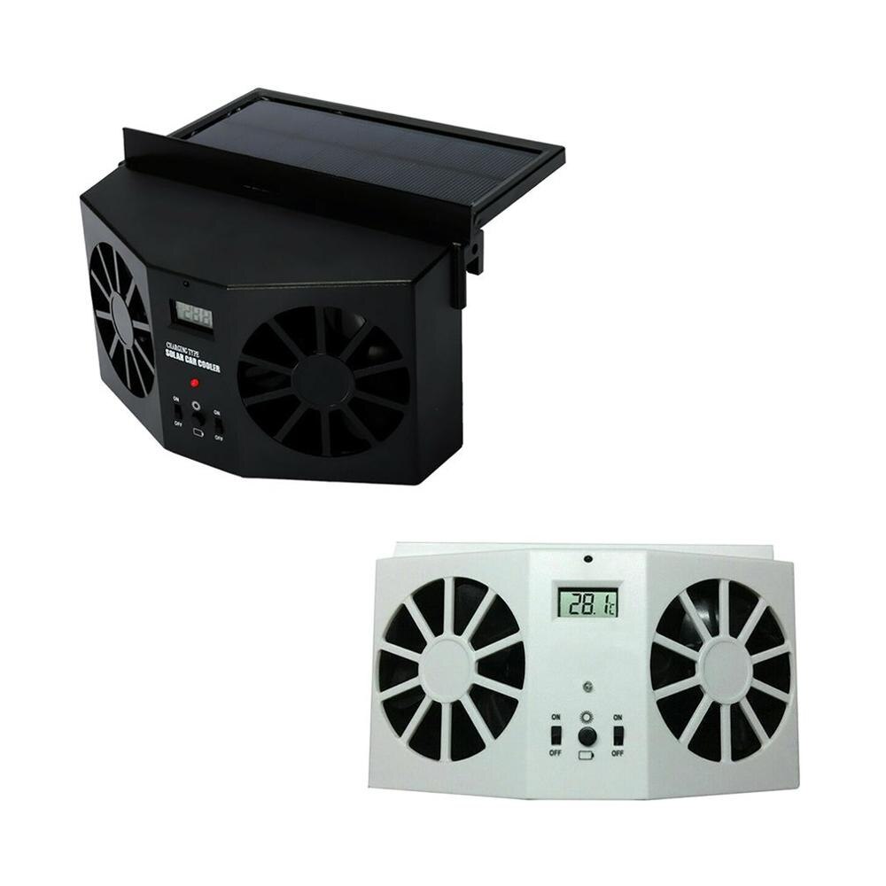 Adjustable Car Solar Exhaust Fan Auto Ventilator Car Cooler Ventilation Fan Dual-Mode Power Supply Portable