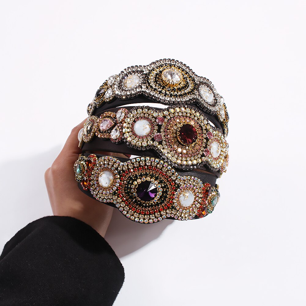 Mulheres Senhoras Headband Do Hairband De Cristal de Vidro Strass para Meninas Retro Headwear Acessórios Para o Cabelo Festa de Casamento Palácio Headress
