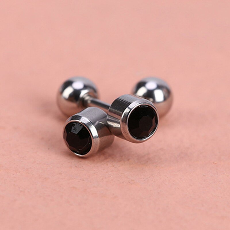 1 paar Medizinische Edelstahl Kristall Schraube Runde Ball Stud Ohrringe Ohr Knochen Nagel Knorpel Ohrring Ohr Piercing Körper Schmuck: Color 6