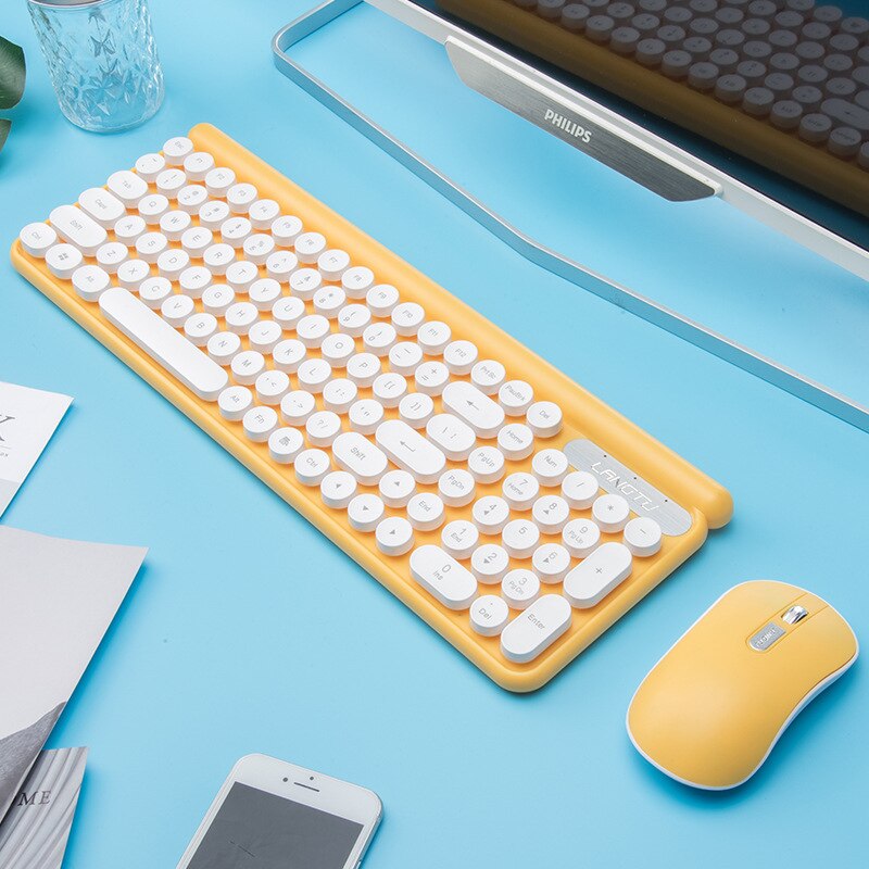 Ensemble clavier et souris sans fil, Langtu LT400, anti-déversement, jeu pour maison et bureau, silencieux, pour ordinateur portable