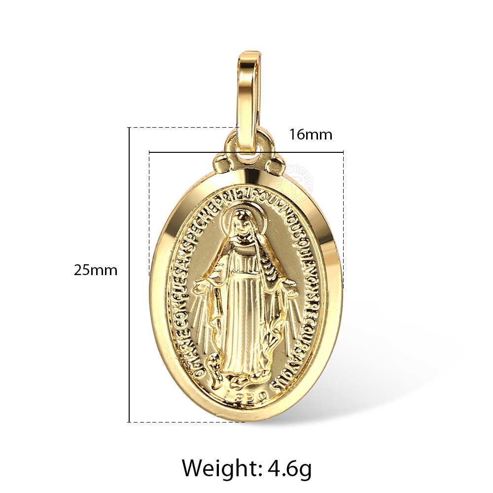 Gold Color Pendant Necklace for Women Men Jesus Cross Queen Elizabeth Portrait Charm Jewelry Accessories GPM01: GP431