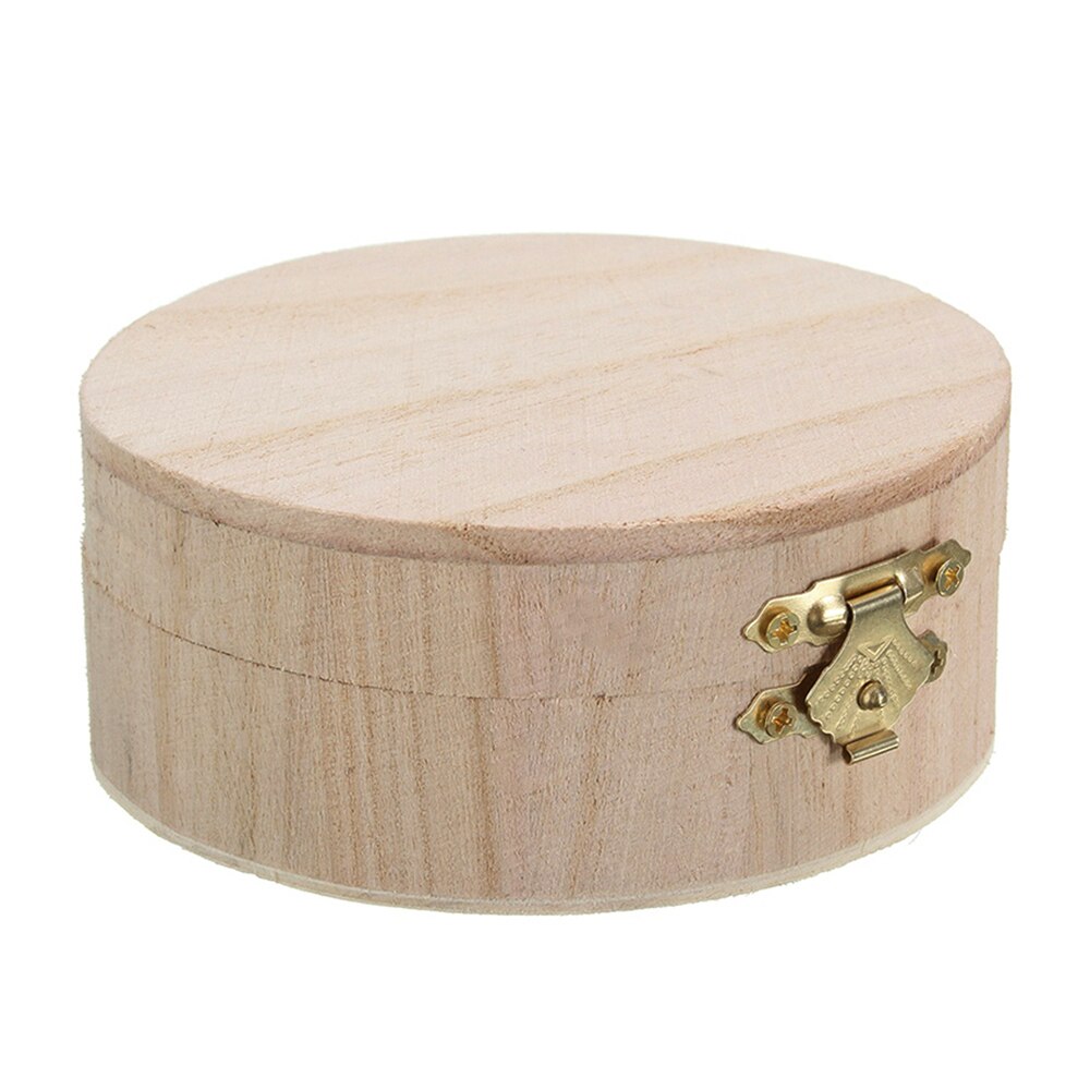 Natural Wood Small Wooden Box with Lid and Lock Jewerally Storage Box Wedding Table Box Makeup Organizer Box: Default Title