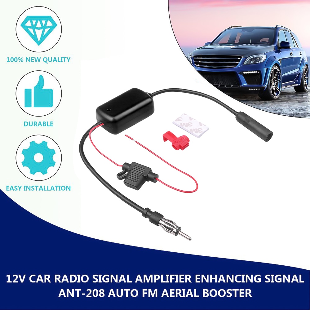 12V Car Radio Antenna FM/AM Radio Signal Amplifier Booster Car Antenna Car Aerials Booster 80-108MHZ For Marine Boat Auto