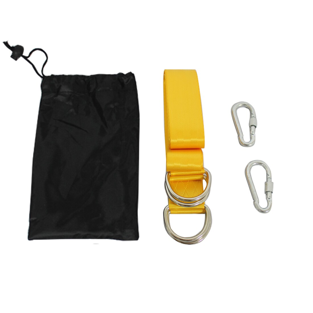 2 x reb lås bindestyrke polyester webbing stropper sikre reb udendørs gynge stropper hængekøje stropper belastning 300kg gyldne 5*150cm