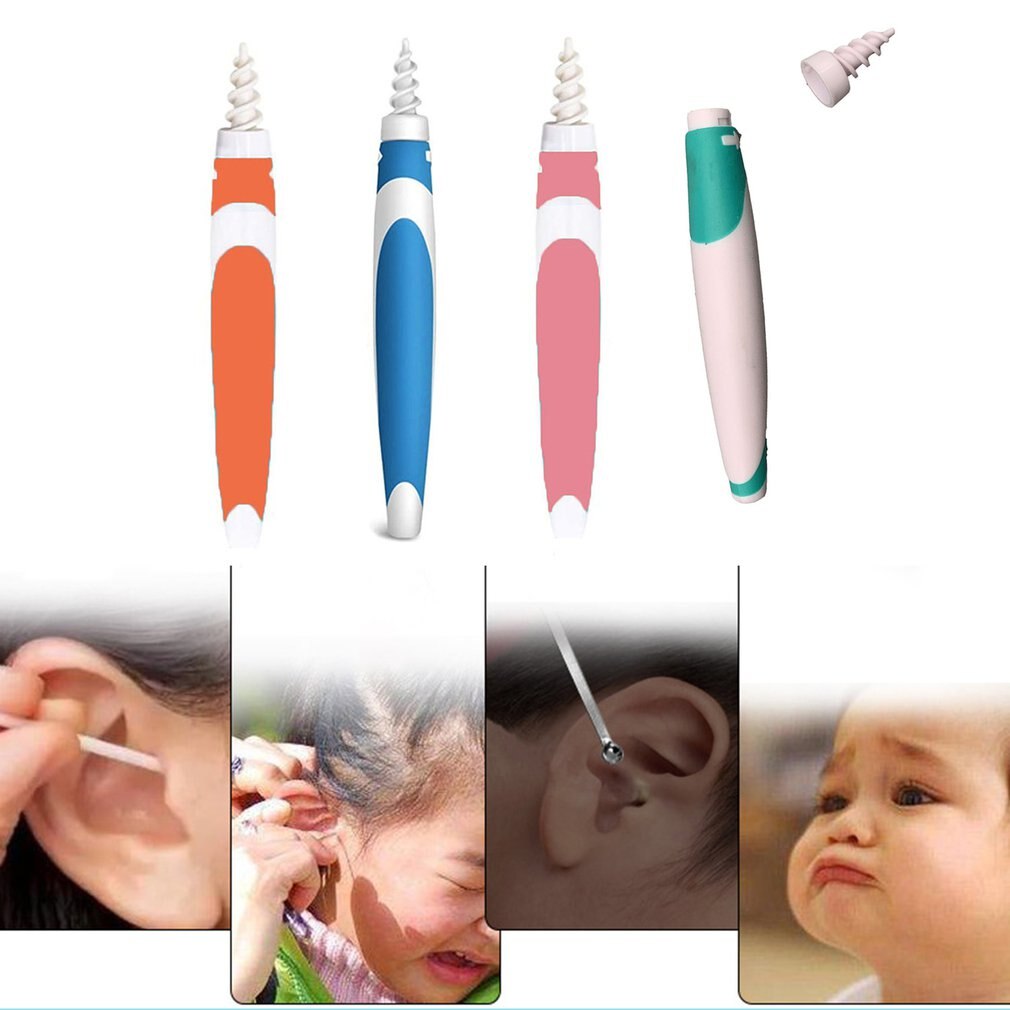 16 tips/set universial Rotating Ear Pick 16 Spiral Tips ear scoop Ear Wax Removal Smart Ear Care Tool Spoon Cleaner Curette