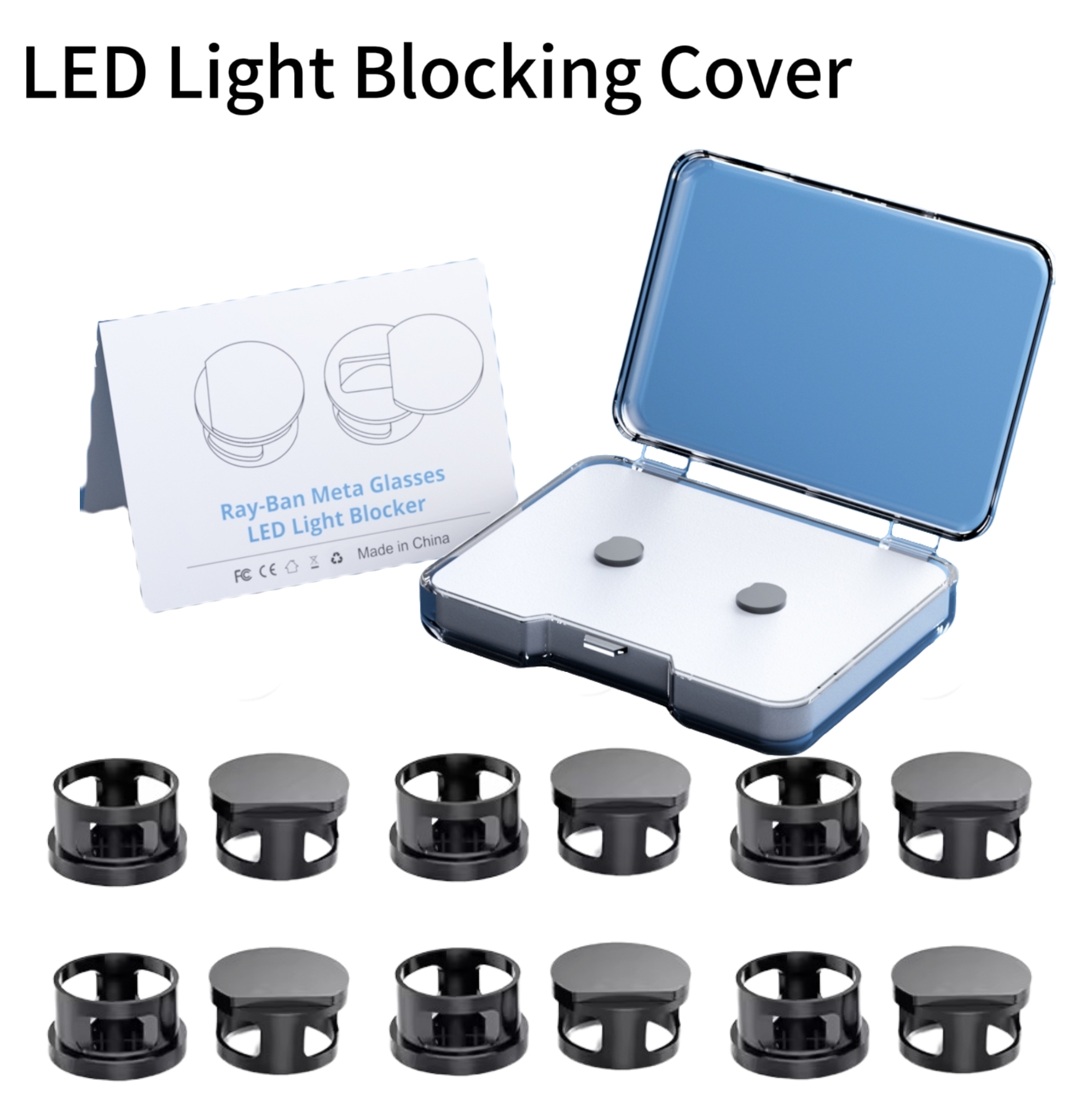2/4/6 st led-ljusskydd för meta ray(ban)-glasögon, wayfarer/skyliner/headliner-glasögon, kameraljusskydd