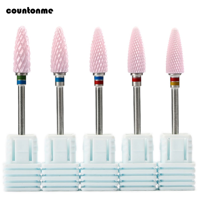 3/32 "Roze Keramische Nail Boor Elektrische Rotary Nail File Nail Art Tool Nail Cleaner Salon Bits Manicure Machine accessoires