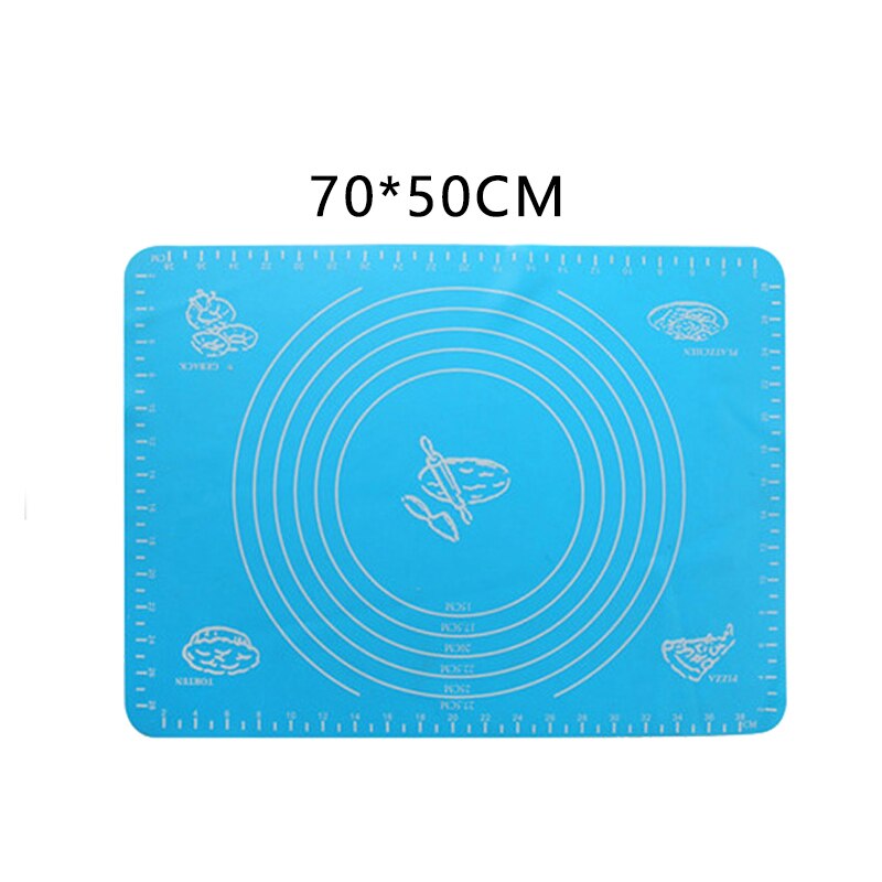 Vip Siliconen Bakken Mat Milieuvriendelijke Mat Voor Rolling Deeg Pad Grote Non-stick Oven Patisserie Bakken Accessoires Gereedschap: 70X50 CM Blue
