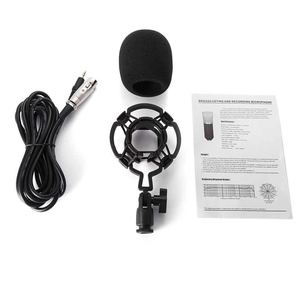 Zeepin BM-800 condensateur dynamique micro filaire micro Studio de son pour Kit d'enregistrement KTV karaoké avec support de montage anti-choc Mikrafon