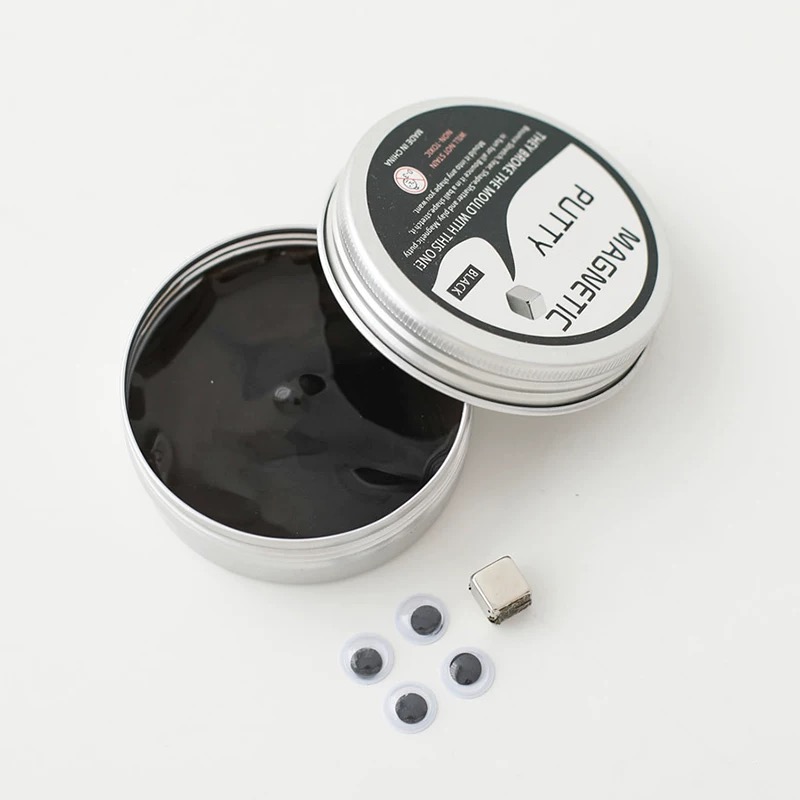 freundlicher Montessori Magnetischer Mastix betonen Hüpfendes Silikon DIY Knetmasse Plastilin Ferrofluid Kindergeschenke: Schwarz