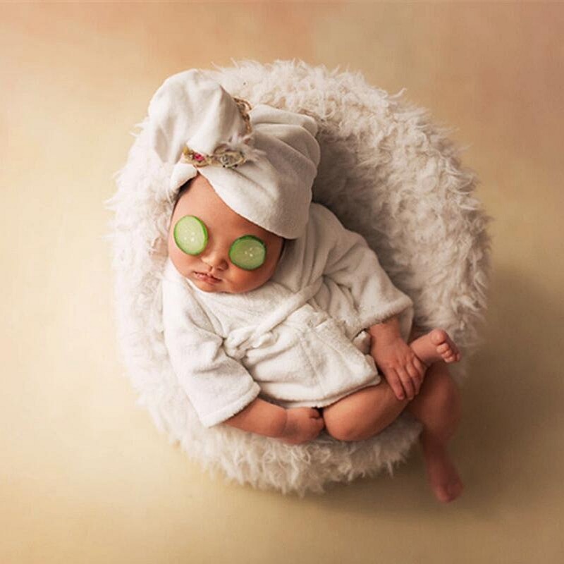 Modieuze Pasgeboren Fotografie props Leuke Individualistisch Photoshoot Accessoires Baby Nachtkleding Comfortabele Badjassen wrap