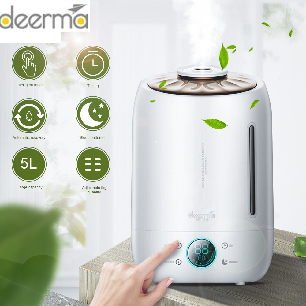 Xiaomi Deerma humidificador de aire difusor de Aroma aceite ultrasónico niebla 5l silencioso Aroma niebla fabricante Led pantalla táctil hogar difusor de agua