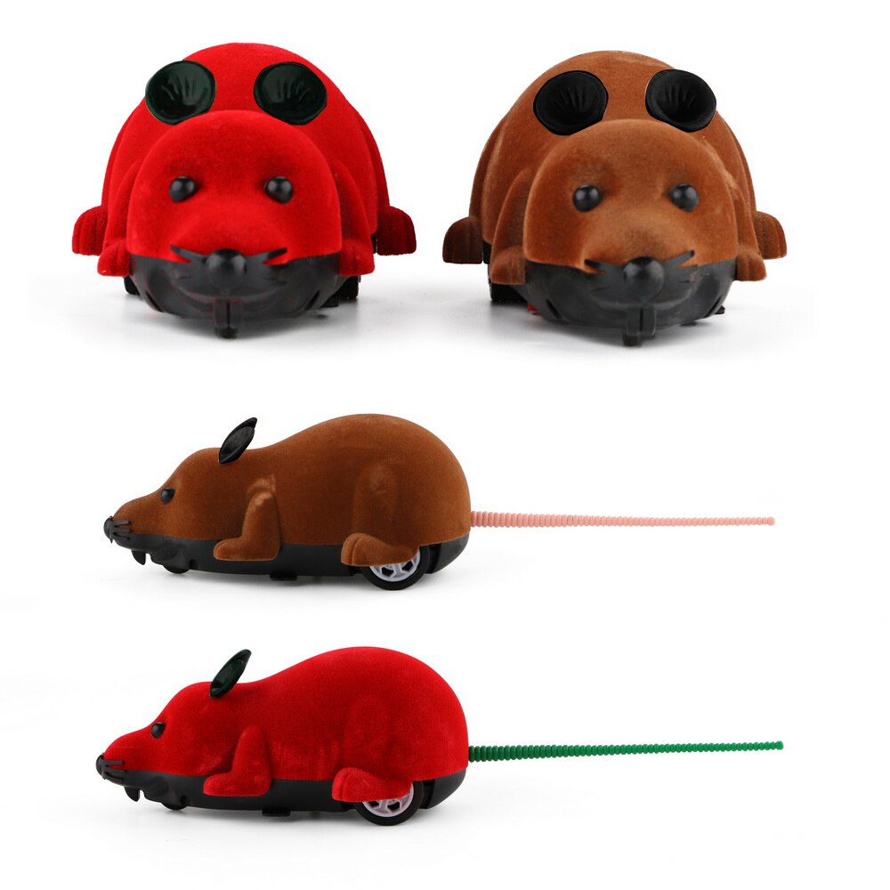 Ratón eléctrico simulado con Control remoto, inalámbrico, para gatos, suministro para mascotas, Juguetes Divertidos para jugar