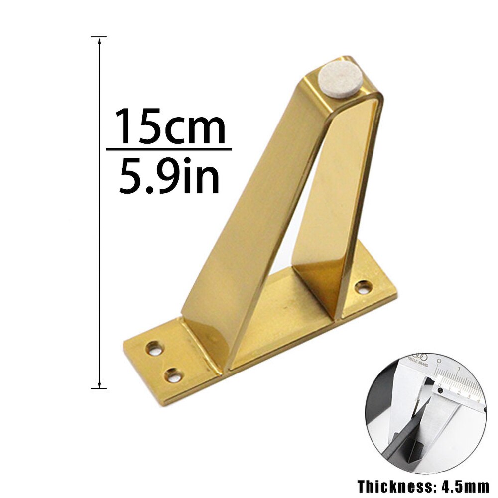 Onuobao 2PCS V Shaped Carbon Steel Furniture Legs Nordic Style Light Luxury Metal Bathroom Sofa Cabinet Table Bed Leg: Golden-15cm-2pcs