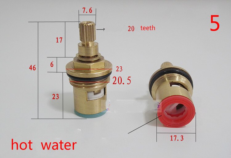 Robinets de remplacement en laiton à quart de tour, cartouches de disque en céramique 20 dents 1/2": kaki foncé