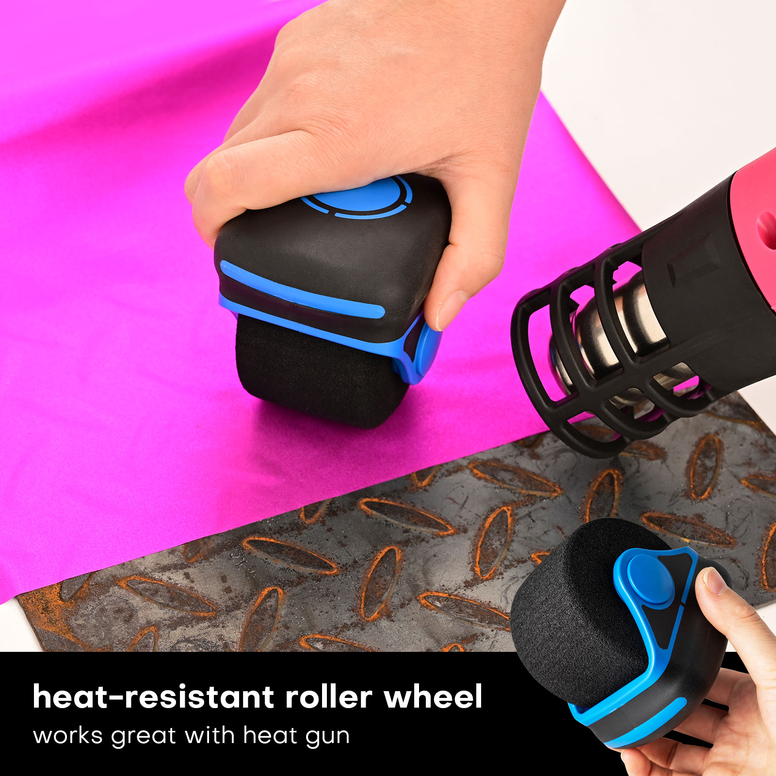 FOSHIO Weiche Schwammfolien-Anwendungsrolle, verschleißfestes Rollrad für Auto-Vinylfolien, Wandklebefolie, Pressrollen