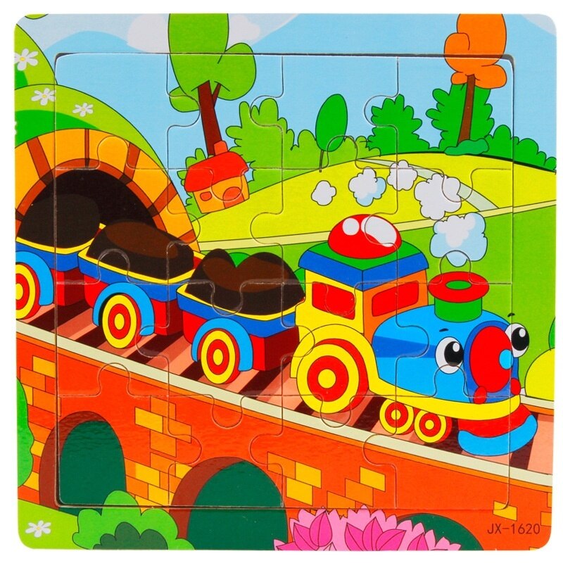 Bambini di legno di Puzzle di Puzzle Giocattoli di Legno Aereo Treno Animale Del Bambino Prima Educazione Illuminazione Genitori WJCL00012: train