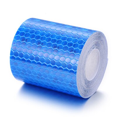 ANPWOO-Cinta adhesiva de Material reflectante para coche, pegatina de advertencia de seguridad, película reflectante, 5cm x 3m: Azul