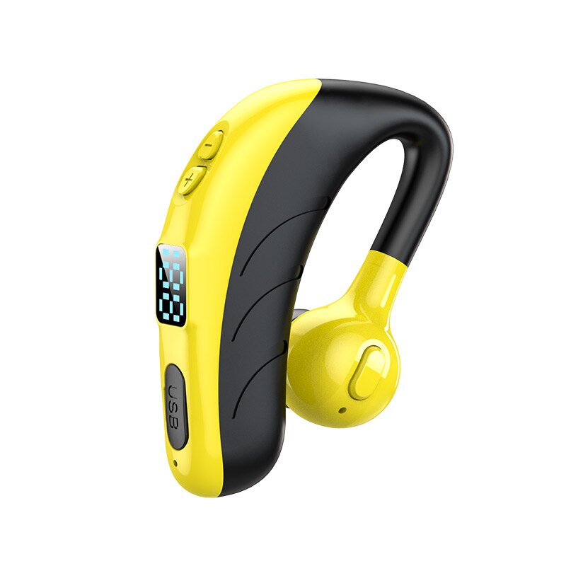 X13 Bluetooth Enkele Oortelefoon Led Display Lange Standby Zaken Draadloze Hoofdtelefoon Sport Ruisonderdrukking Game Headset Met Microfoon: P13LED Yellow