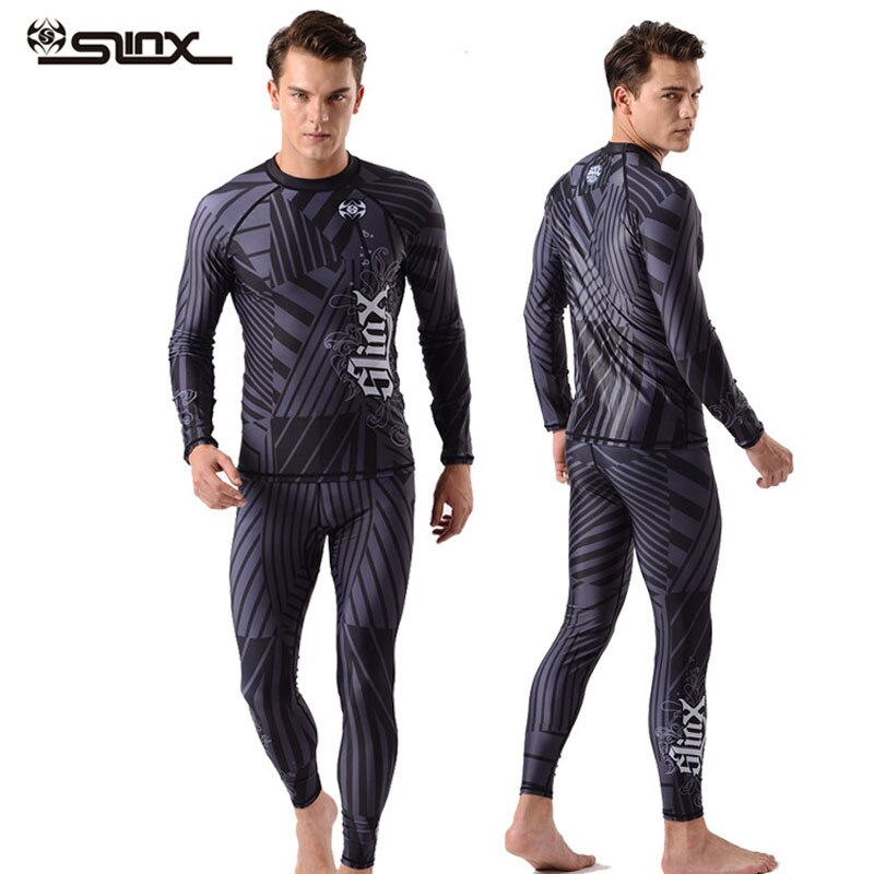 Men's Compression Shirt & Pants Base Two Piece Rash Guards Basic Layer Wetsuit T-shirt and Leggings Tights Sun UV Protection