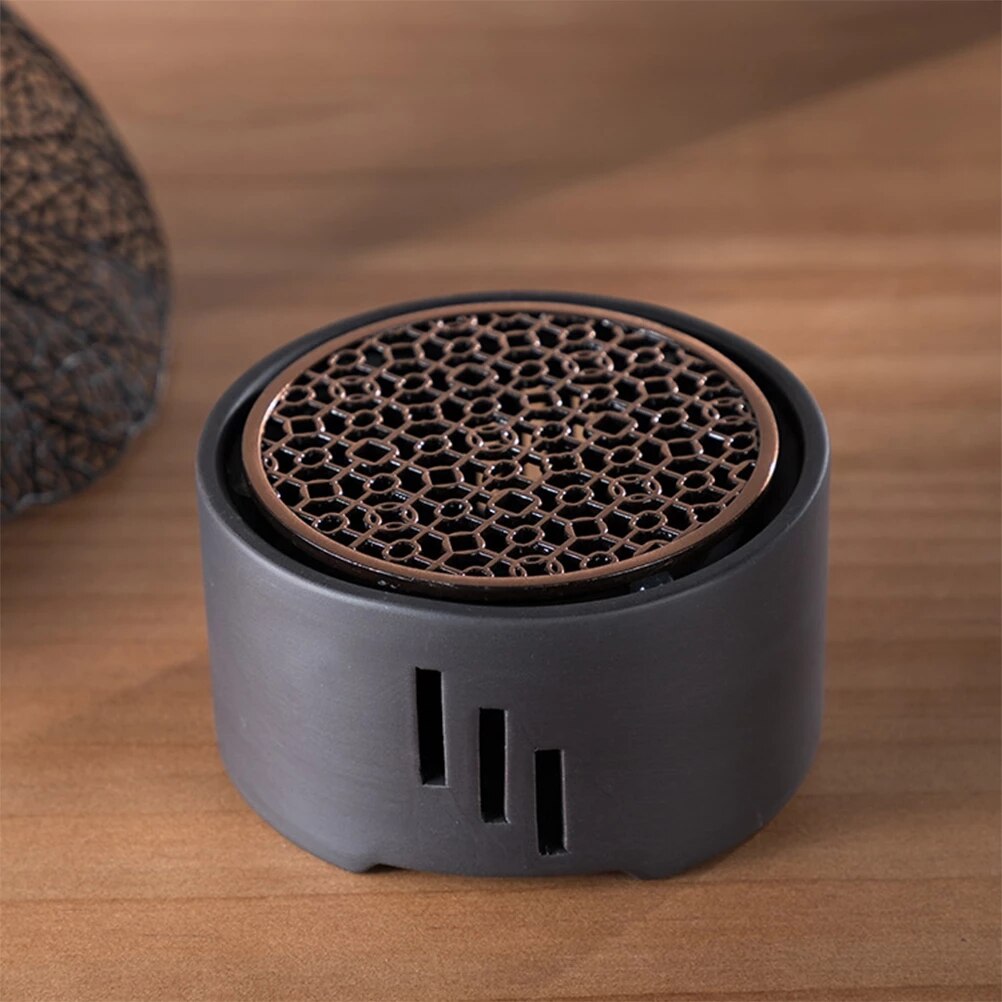 Soporte de vela de cerámica, calentador de té, estufa de té, calentador de leche, soporte de vela con estera sin vela para cafetería casera, 1 ud.: Morado