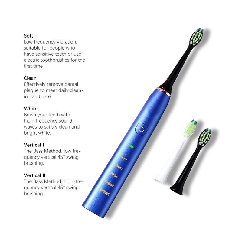 Electric Toothbrush Household Whitening IPX7 Waterproof Toothbrushes Fast Rechargeable Ultrasonic Toothbrush