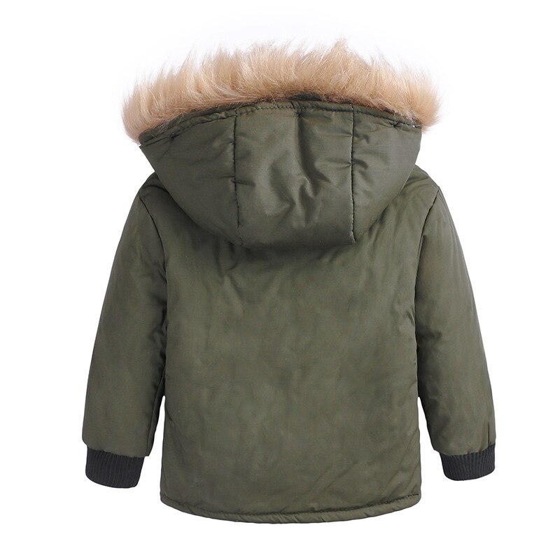 Chaquetas con capucha y cuello de piel de lana de cordero para niños y niñas, abrigos de invierno, ropa de abrigo cálida para niños, abrigo de bebé de 1, 2, 3 y 4 años