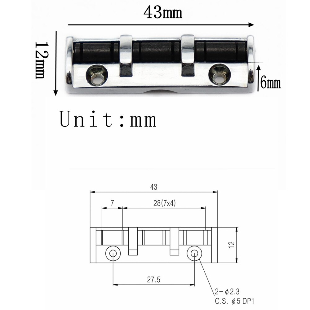 6 String Metal Guitar Roller Nut 3 Saddles With Screws Compatible For Strat or Tele Electric Guitar