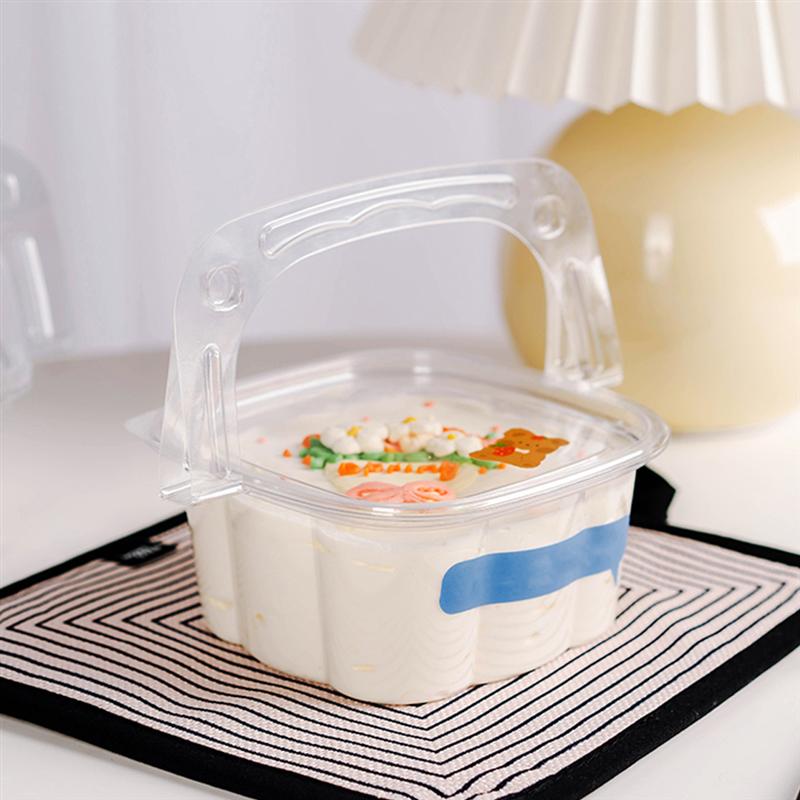 Cajas transparentes de plástico para Mousse, contenedores de plástico para fruta y ensalada, bandeja de postre, caja de embalaje para recuerdos de de boda, 10 Uds.