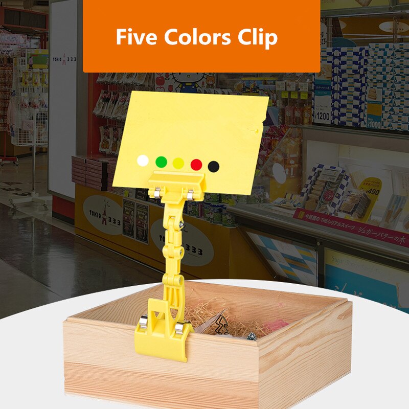 10 pieces plastic merchandise sign clip with erasable board rotatable pop clip holder stand price tag holder display