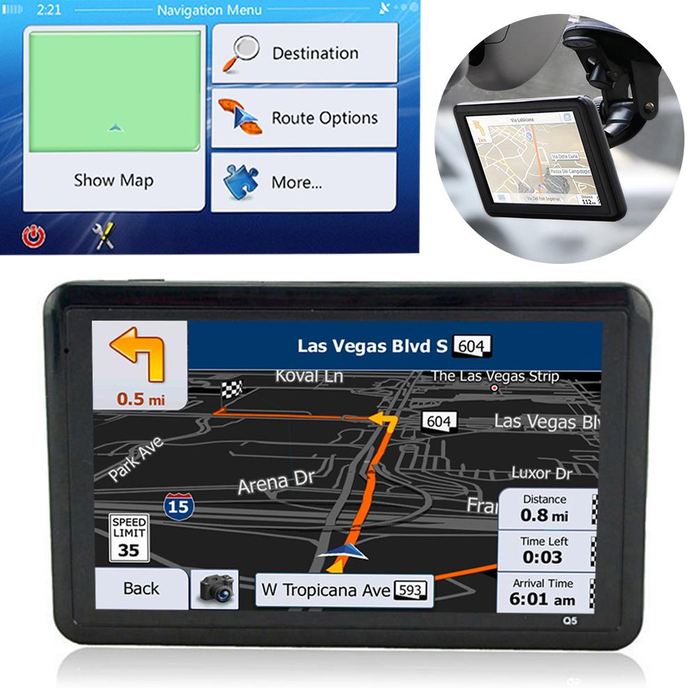 Gps bilnavigation usb opladning billader lader praktisk fm sendernavigator 5.0 tommer gps enhed usa canada eller europakort