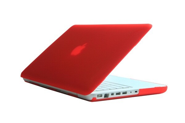Gummieret mat mat cover cover ærme til apple macbook hvid mc516 mc207 a1342 laptop taske gratis tastatur cover: Rød