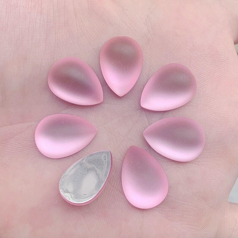 13*18mm Crystal Pink Resin Plaksteen Tear Crystal Stenen Naaien Plakboek Strass voor DIY ambachten 30 pcs-HW04