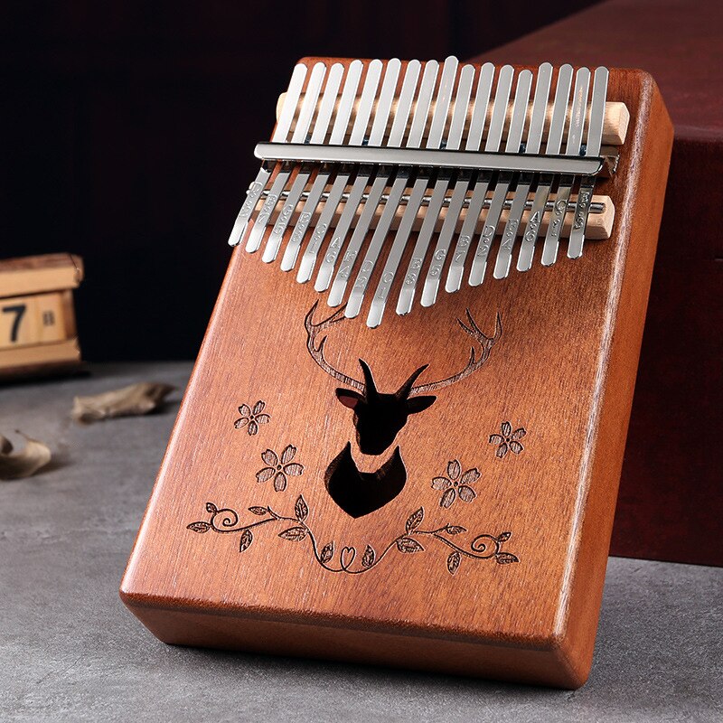 17 Keys Kalimba Mahogany Thumb Piano Reed 17 Key Music Keyboard Mini Piano High Wooden African Kalimba Finger Piano: B1