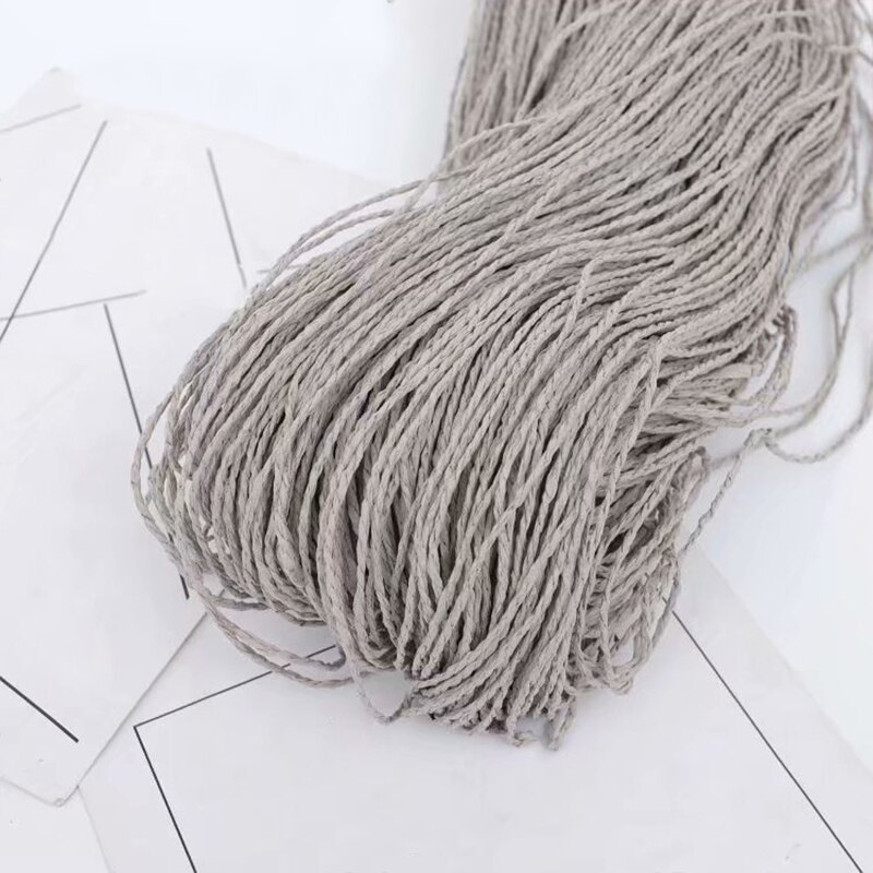500g Solid Crochet Natural Paper Straw Threads Raffia Yarn Handcrafts DIY Knitting Hat Handbag Purse Basket Rattan Material: D