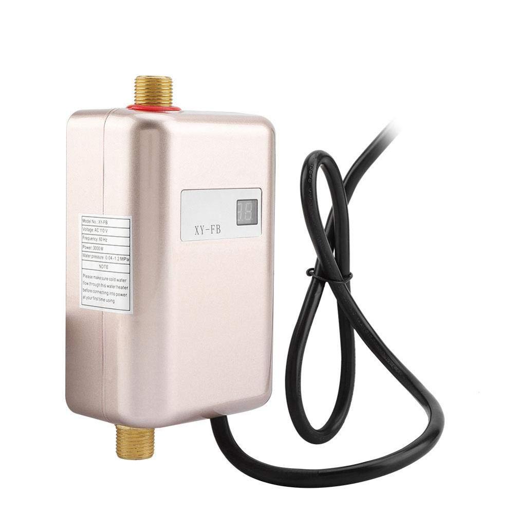 ALDXY57-XY-FB, mini chauffe-eau instantané, petit trésor de cuisine à chauffage rapide, chauffe-eau électrique à température constante de douche.: Gloden AC220 / Us Plug