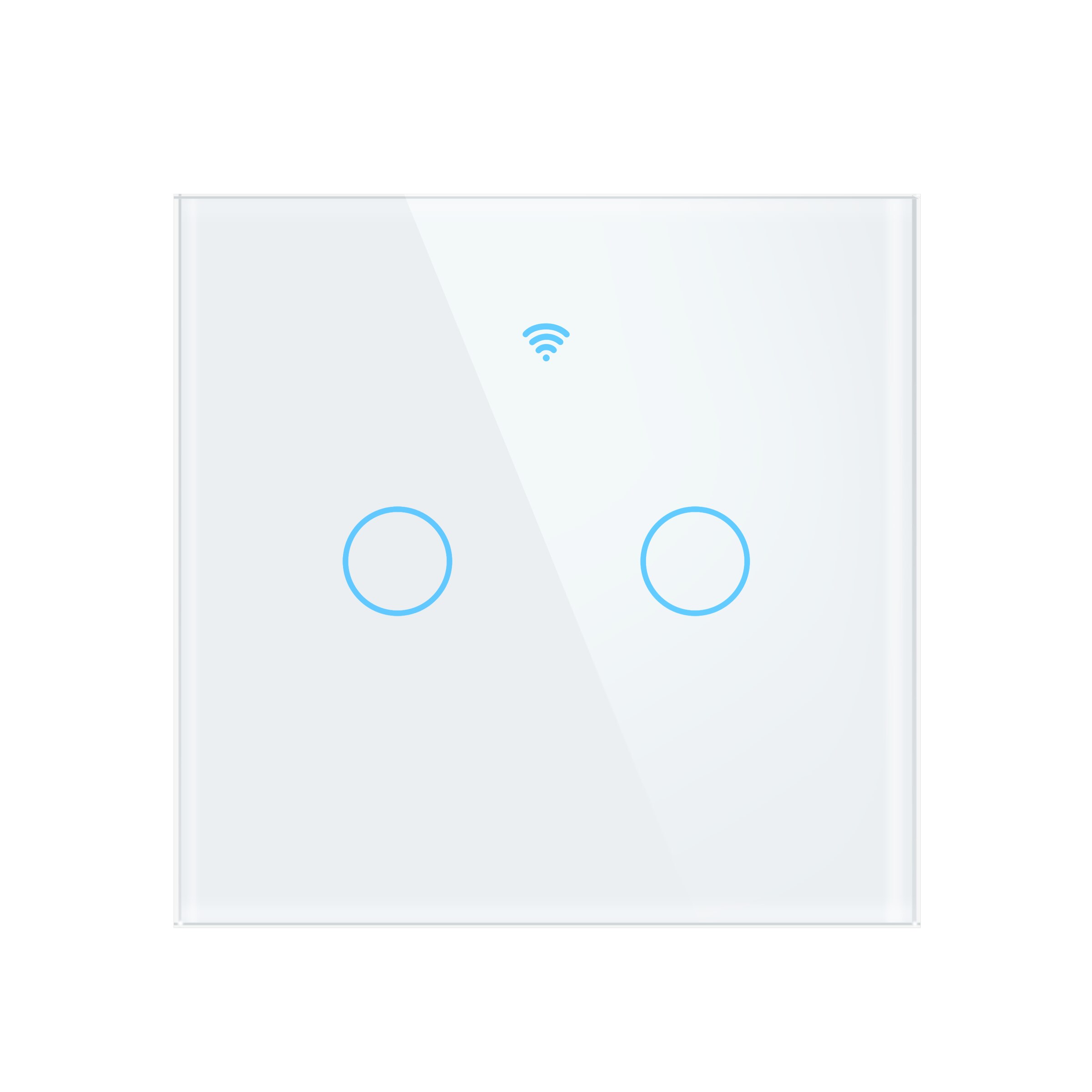 Tuya Smart Wifi Touch Light Switch, Neutrale Draad Vereist Schakelaar Eu 1 2 3 Gang, werken Met Alexa Google Thuis Geen Hub Nodig: White 2 Gang