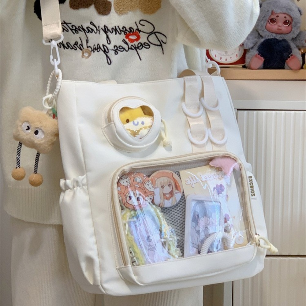 Y2k Ulzzang Ita Tas Origineel Leuke Jk Uniform Meisjes Preppy Stijl Schoudertas Liefde Badge Etalage Itabag