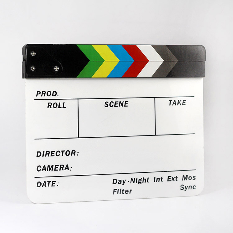 Kleurrijke Clapperboard Klepel Board Acryl Dry Erase Directeur Tv Film Film Actie Slate Clap Handgemaakte Cut Prop