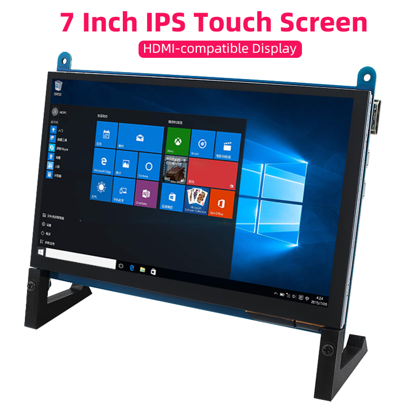 Pantalla táctil de 7 pulgadas, pantalla portátil IPS de 1024x600 para Raspberry Pi 5 4B 3B + 3B Zero, Monitor escecondario compatible con HDMI para PC