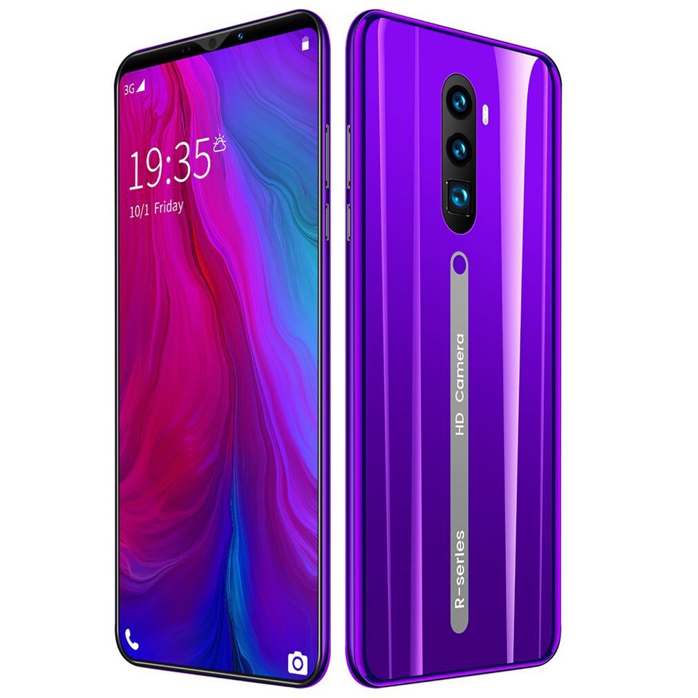 Rino3-Smartphone con pantalla de 5,8 pulgadas, celular Android con gota de agua, teléfono móvil de color sólido púrpura y de: purple EU