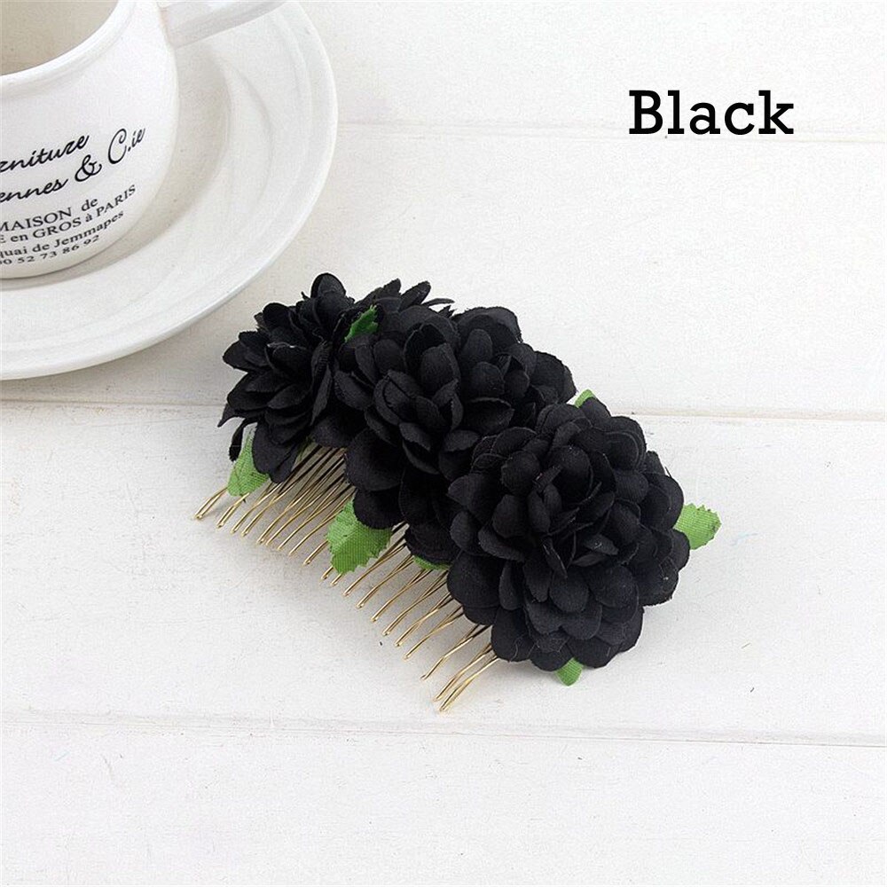 1 Pcs Rose Flower Hair Combs Wedding Crown Headwear Blooming Flower Headband for bride girls flower hair clip Wedding Jewelry