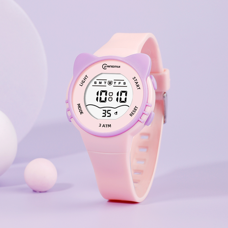 Kids Watch Girls Boys Pink Cute Meow Star Watches Children Sstudent Waterproof Alarm Clock Digit Electronic Watch